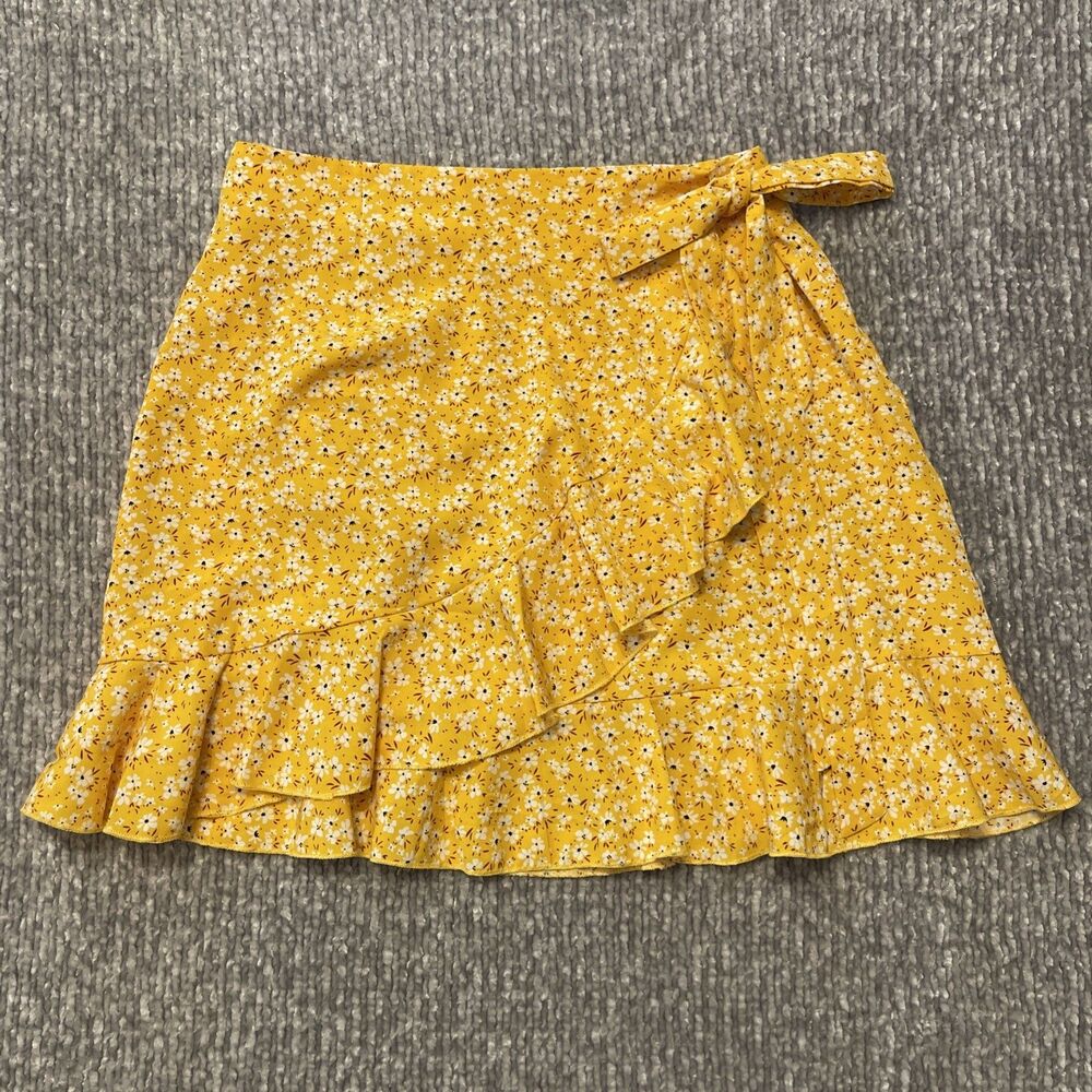 Small Womens Yellow Daisy Skirt Wrap Beach Cover Up Resort Swim
